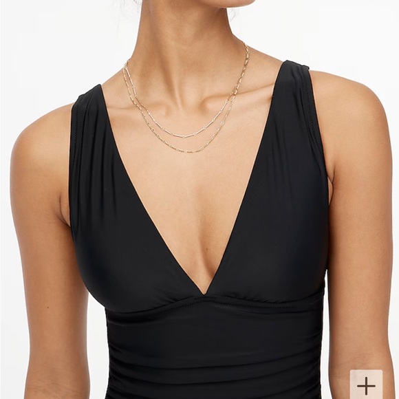 J Crew V-neck ruched one-piece swimsuit - Picture 3 of 4